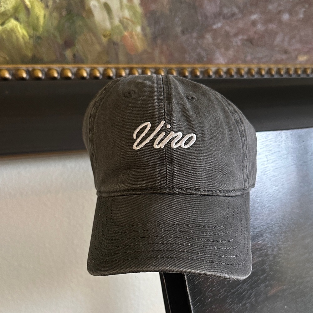Mighty Fine Black Gray VINO Baseball Cap New